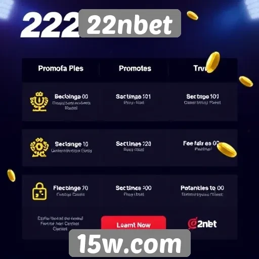 Características das promoções no 22nbet