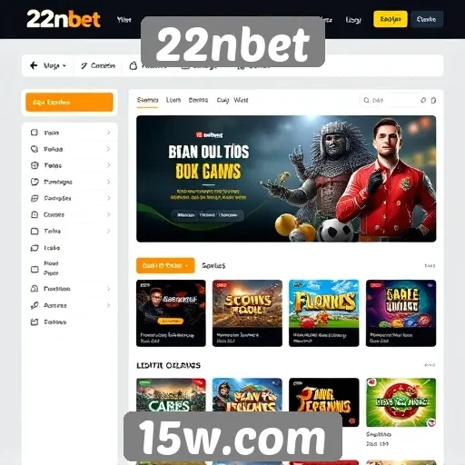 Avaliação da interface do usuário do site 22nbet